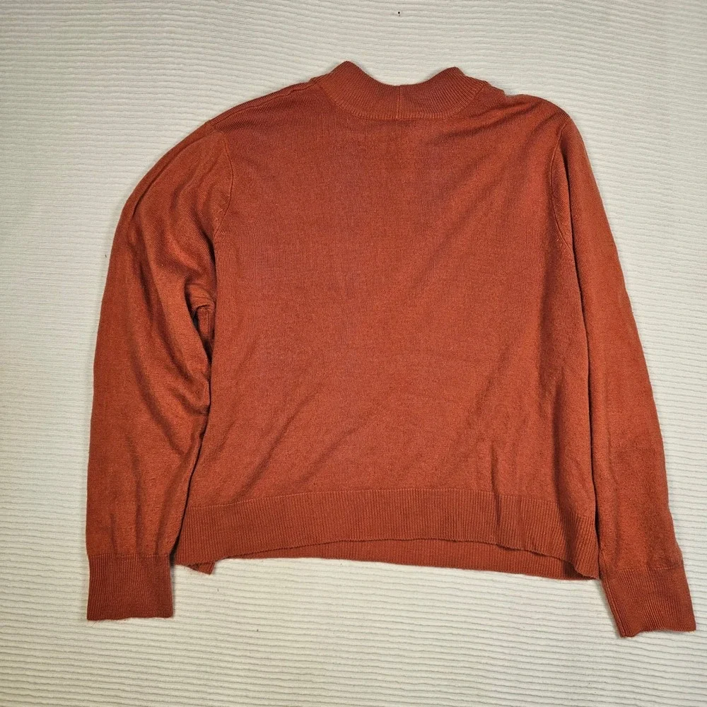 Blair Burnt Orange Mock Neck Sweater Womens 2XL PT Acrylic Knit Pullover 604426